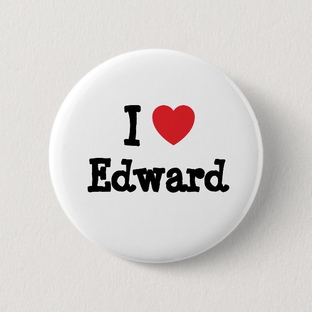 I love Edward heart T-Shirt Button (Front)