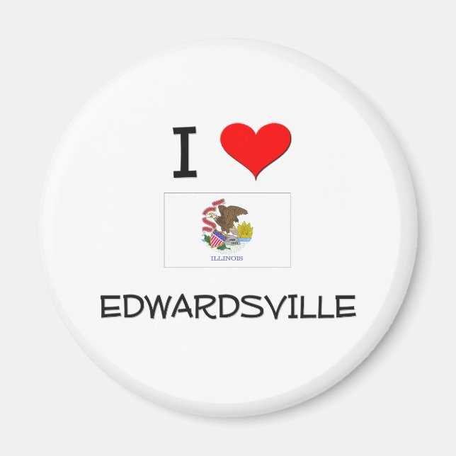 I Love EDWARDSVILLE Illinois Magnet (Front)