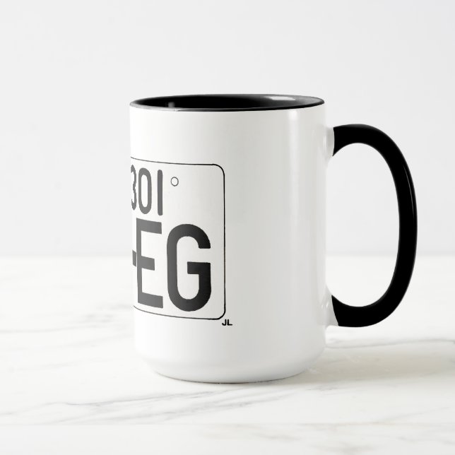 "I Love EG" Japanese License Plate Mug (Right)