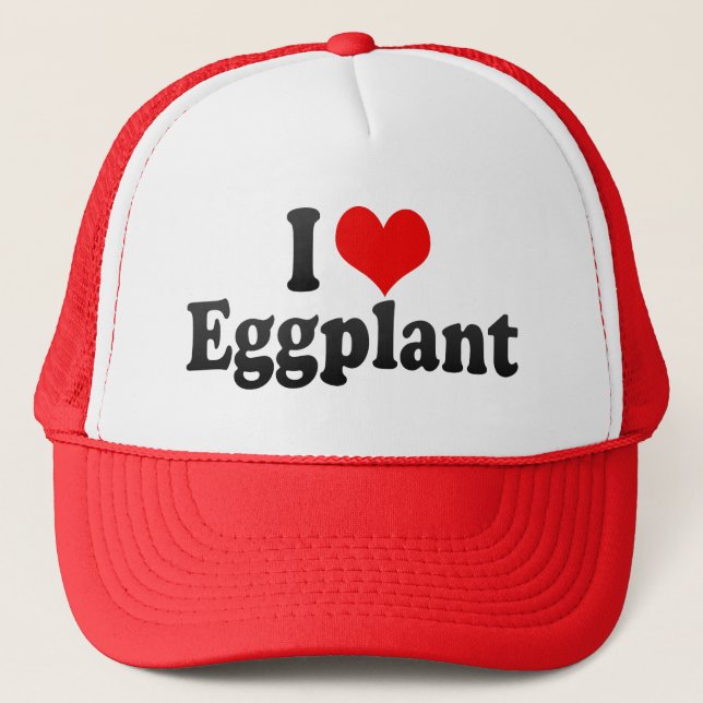 I Love Eggplant Trucker Hat (Front)