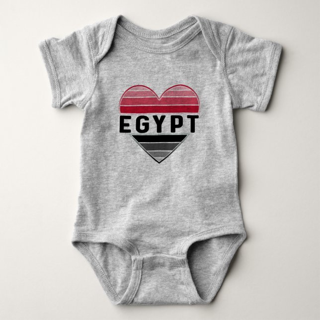 I Love Egypt, Egyptian Heart Baby Bodysuit (Front)