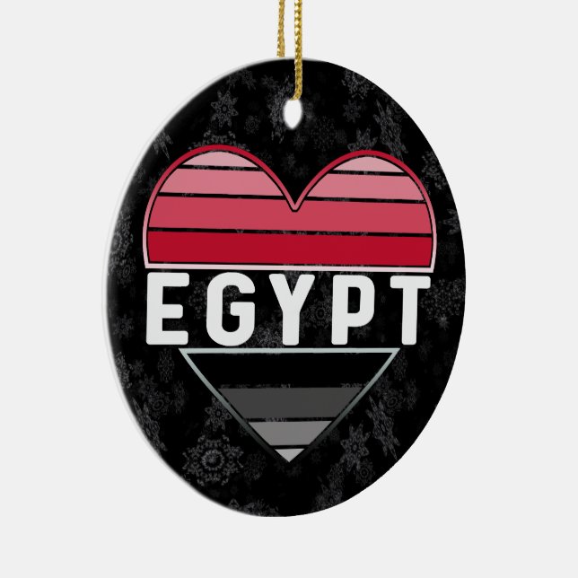 I Love Egypt, Egyptian Heart Ceramic Ornament (Right)