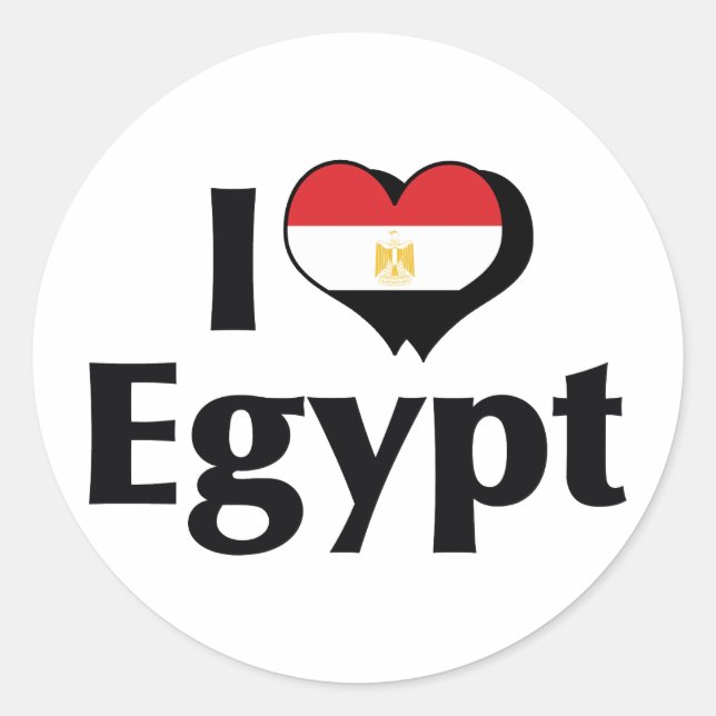 I Love Egypt Flag Classic Round Sticker (Front)