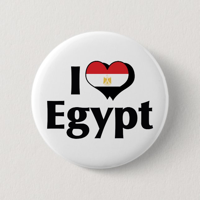 I Love Egypt Flag Pinback Button (Front)