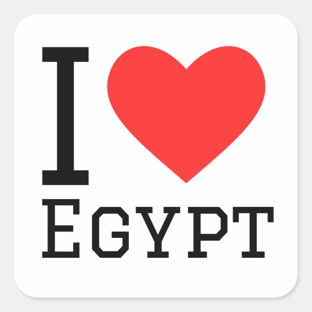 I love egypt square sticker (Front)