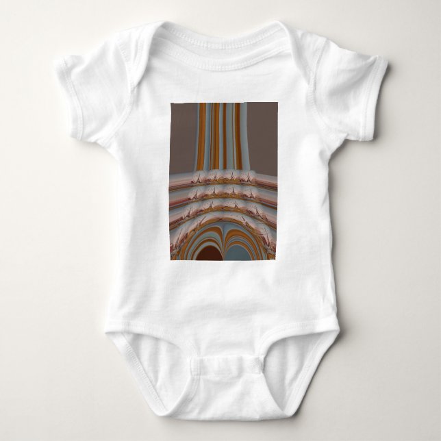 I Love Eiffel Tower  Paris With Love blue sky colo Baby Bodysuit (Front)