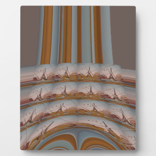 I Love Eiffel Tower Paris With Love blue sky colo Plaque