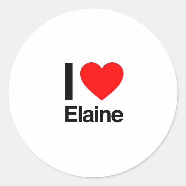 i love elaine classic round sticker (Front)
