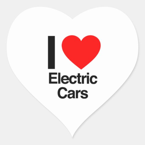 i love electric cars heart sticker