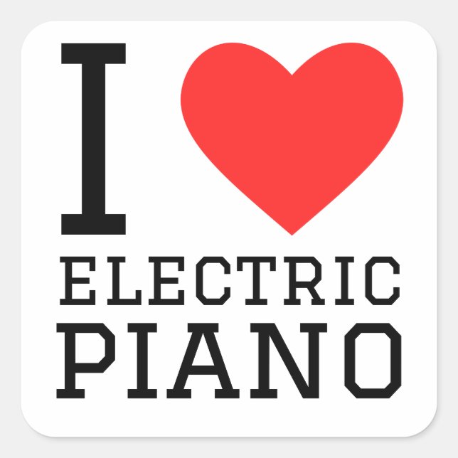 I love electric piano square sticker (Front)