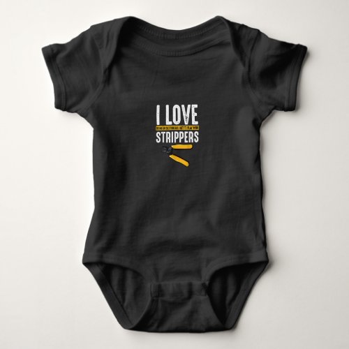I Love Electrician Electricity Funny Baby Bodysuit