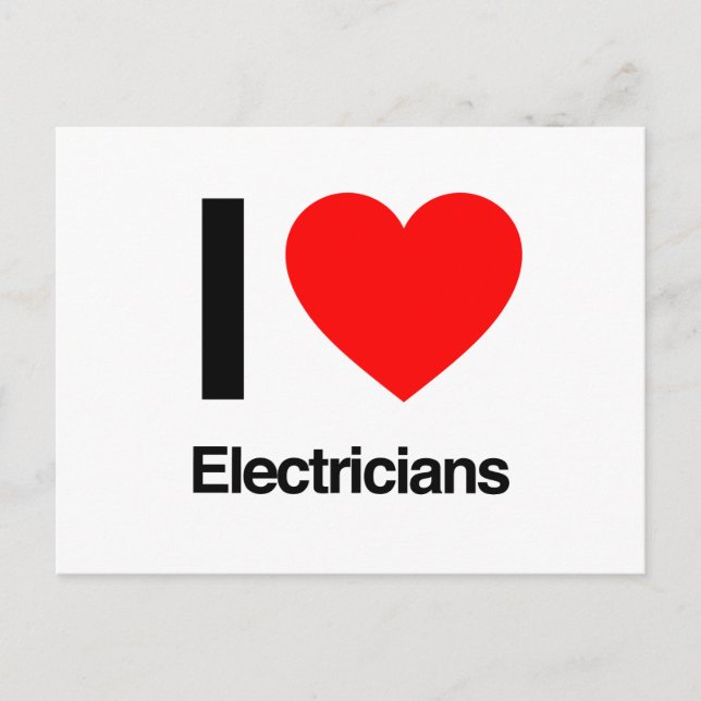 i love electricians postcard (Front)