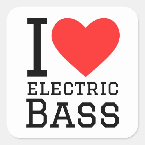 I love electro bass square sticker