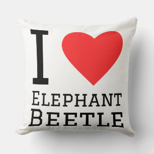 I love elephant beetle throw pillow