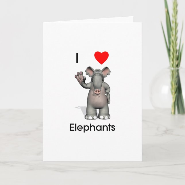 I love elephants card (Front)
