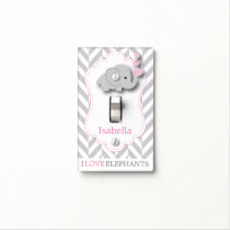 I Love Elephants - Pink Light Switch Cover
