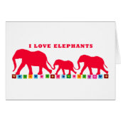 I Love Elephants (Red) (Front Horizontal)