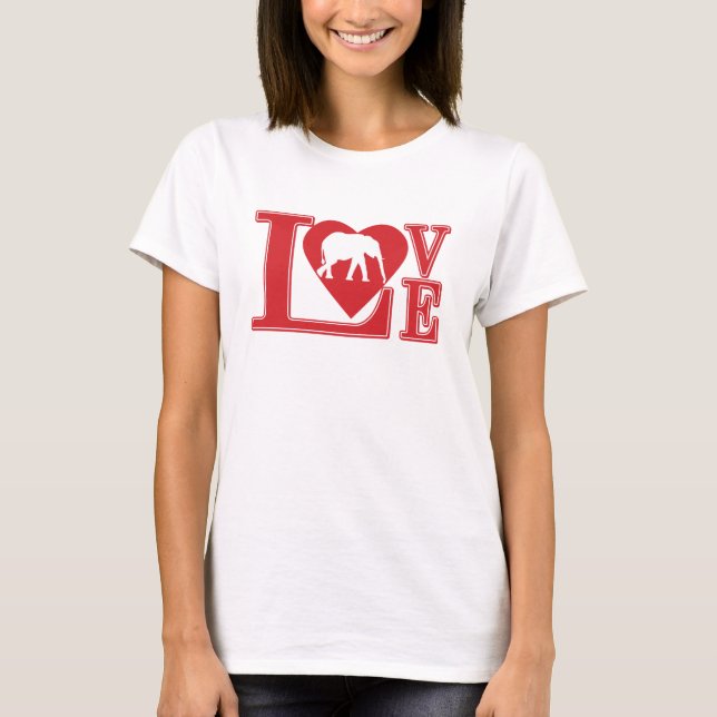 I Love Elephants T-Shirt (Front)