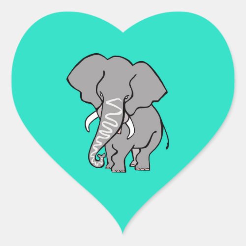 I love ELEPHANTS _ Wildlife _ Aqua Heart Sticker