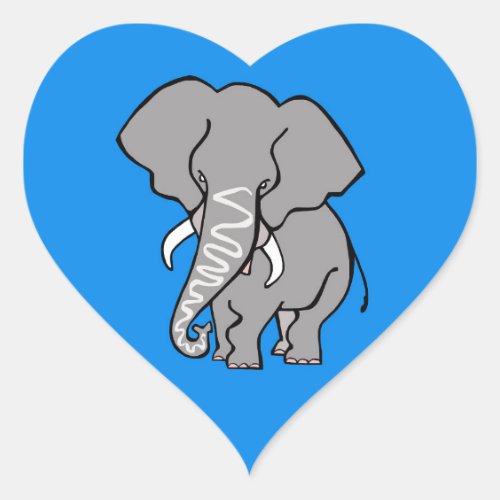 I love ELEPHANTS _ Wildlife _ Nature _ Blue Heart Sticker