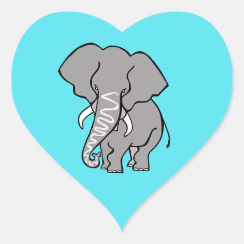 I love ELEPHANTS _ Wildlife _ Nature Heart Sticker