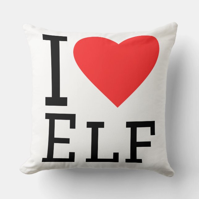 I love elf throw pillow (Front)