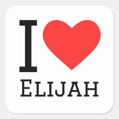 I love Elijah  Square Sticker