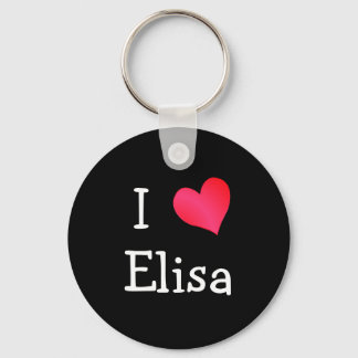 I Love Elisa Keychain