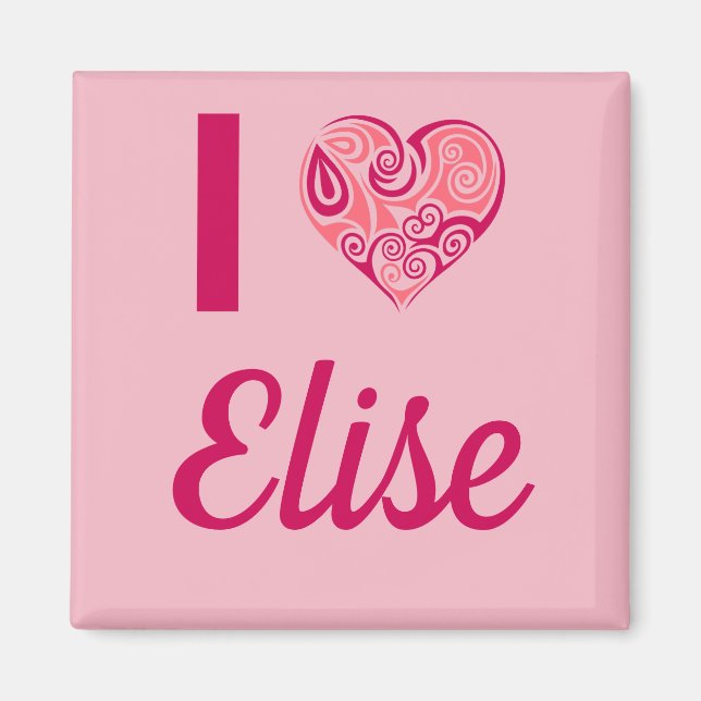 I Love Elise Tribal Heart Magnet (Front)