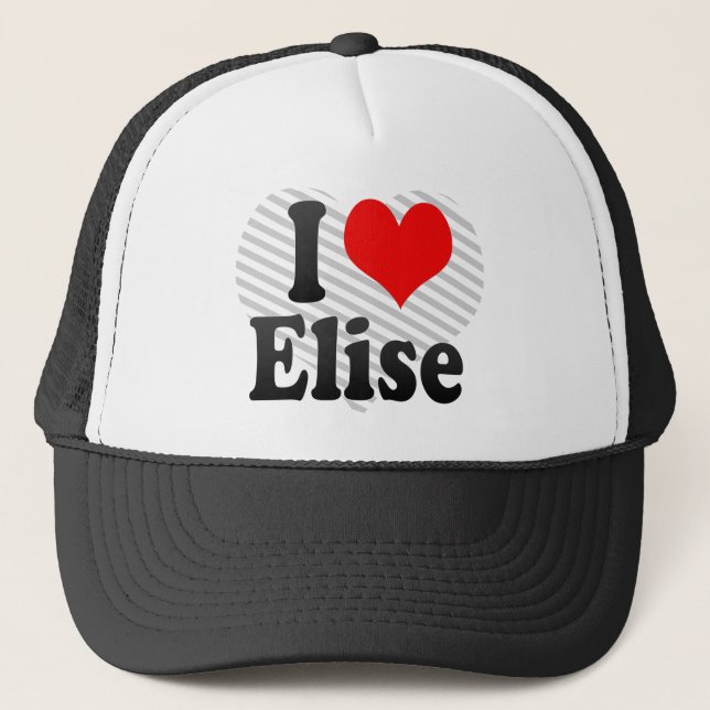 I love Elise Trucker Hat (Front)