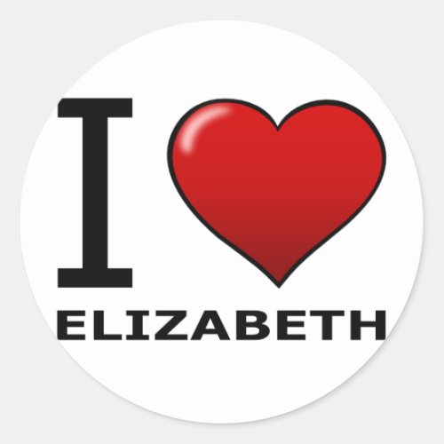 I LOVE ELIZABETHNJ _ NEW JERSEY CLASSIC ROUND STICKER