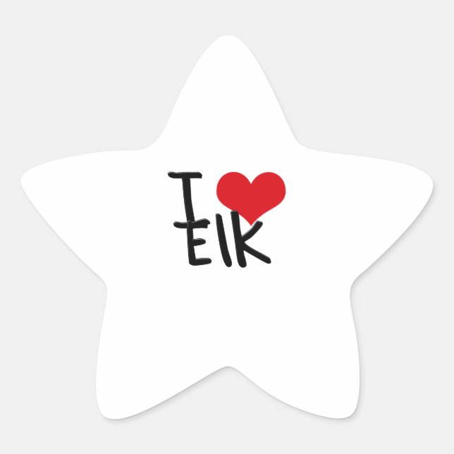 I love Elk Star Sticker (Front)
