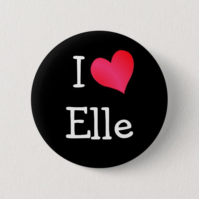 I Love Elle Button (Front)