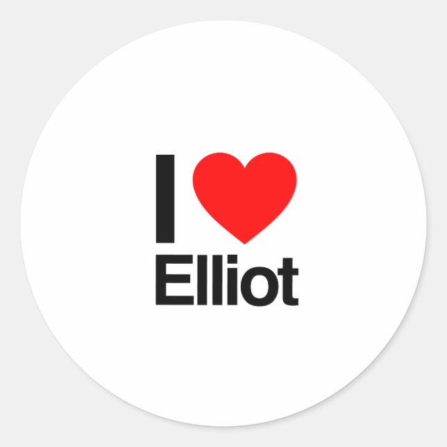 i love elliot classic round sticker (Front)