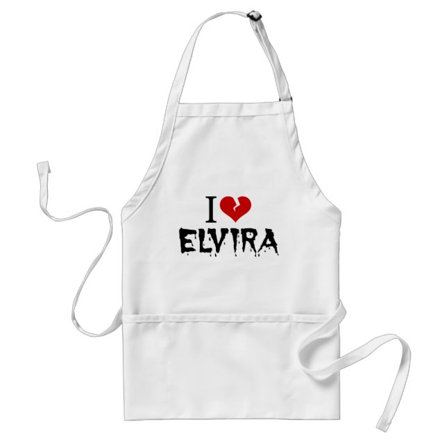 I Love Elvira Broken Heart Adult Apron (Front)