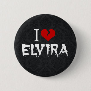 I Love Elvira Broken Heart Button