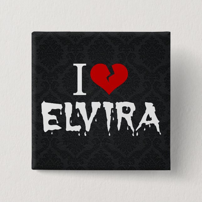 I Love Elvira Broken Heart Button (Front)