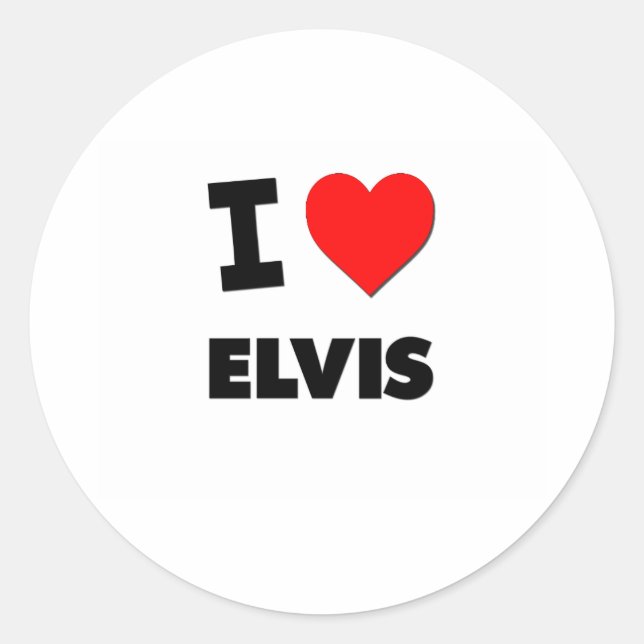 I love Elvis Classic Round Sticker (Front)