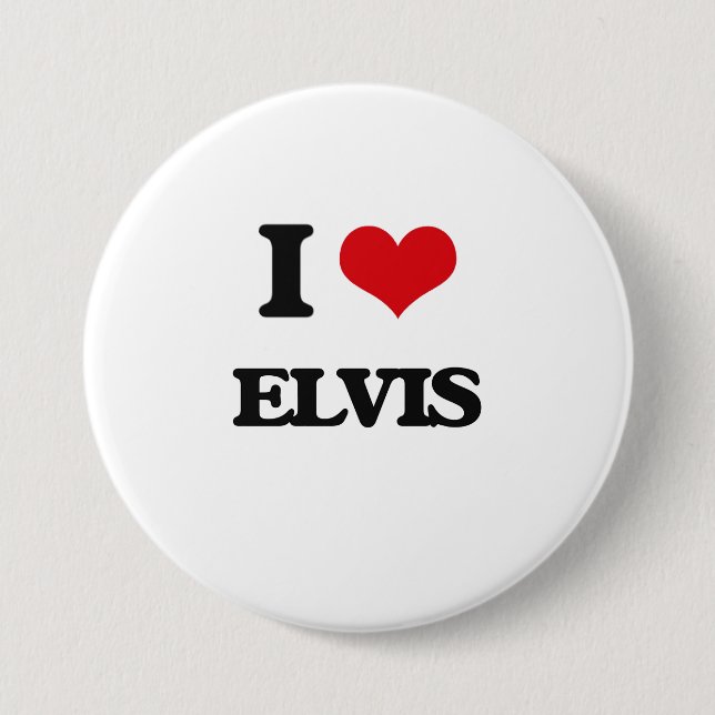 I Love Elvis Pinback Button (Front)
