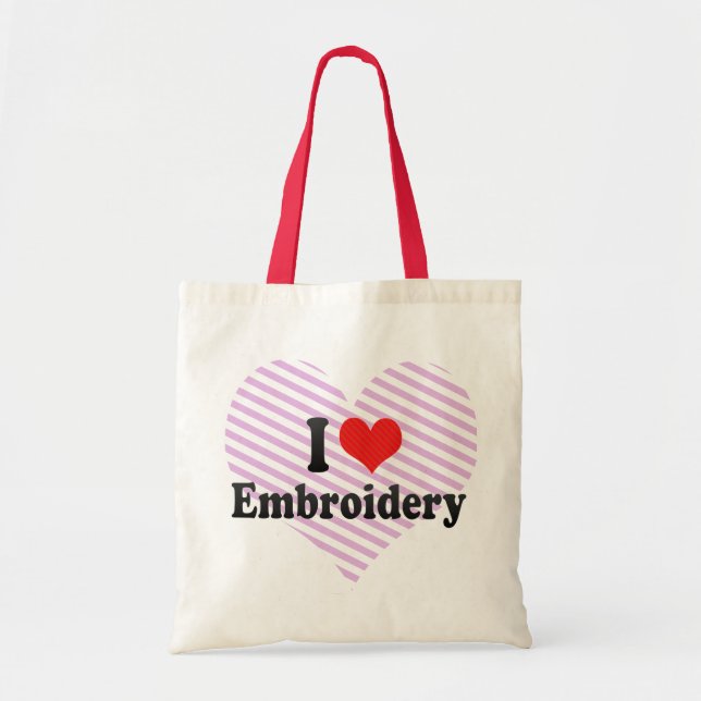 I Love Embroidery Tote Bag (Front)