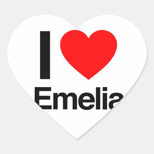 i love emelia heart sticker (Front)