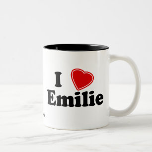 I Love Emilie Two-Tone Coffee Mug