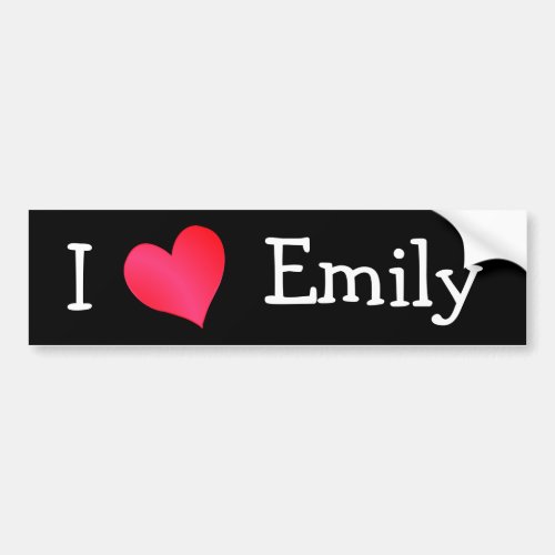 I Love Emily Bumper Sticker