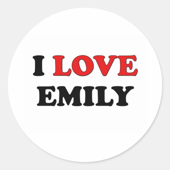 I Love Emily Classic Round Sticker (Front)