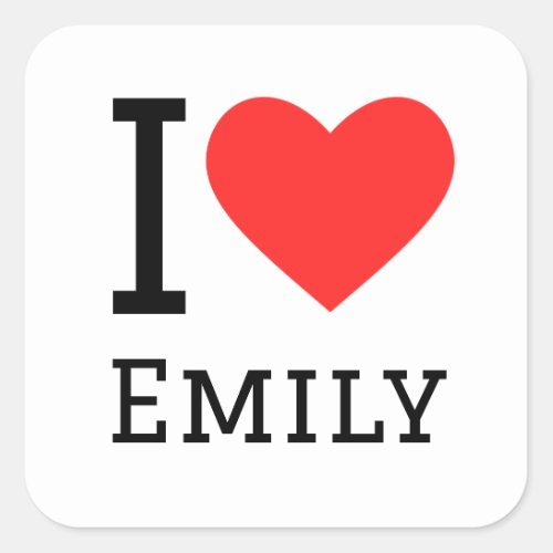I love emily square sticker