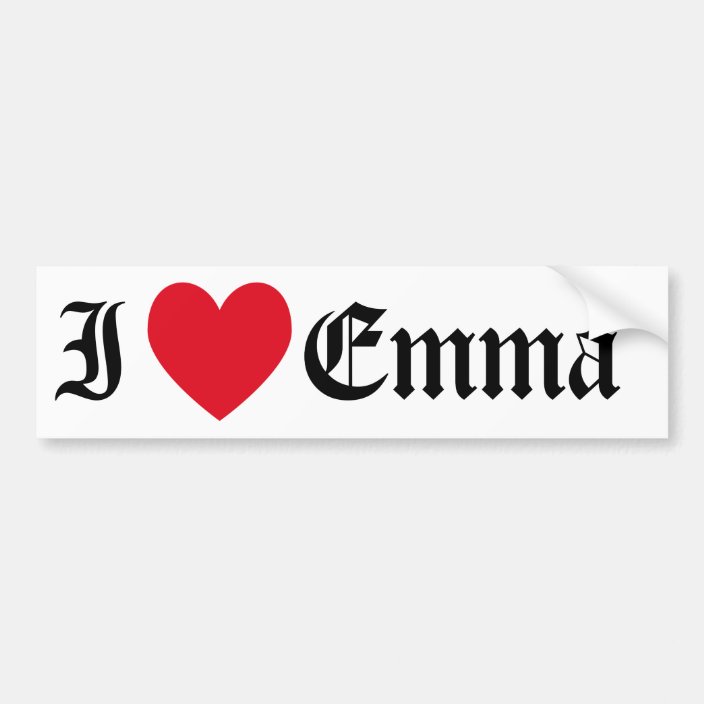 I Love Emma Bumper Sticker 