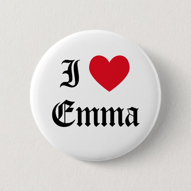 I Love Emma Button (Front)