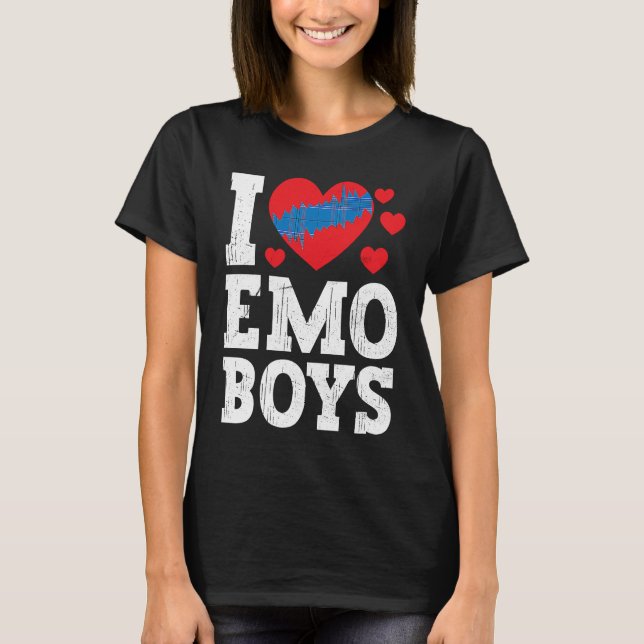 I Love Emo Boys  emo boys T-Shirt (Front)
