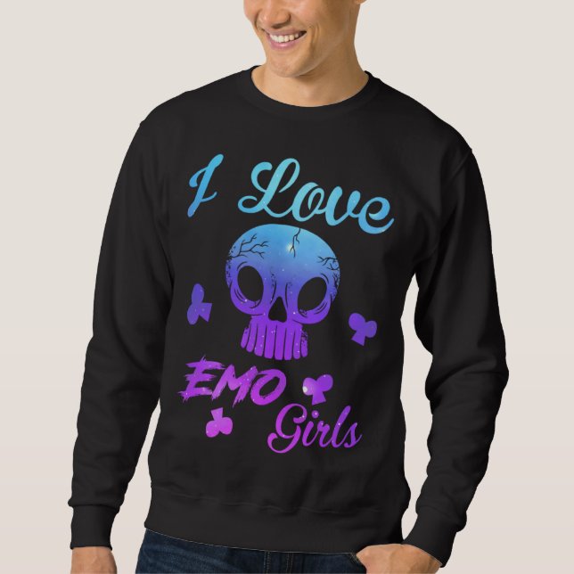 I Love Emo boys  I Love Emo girls  Emo Goth Matchi Sweatshirt (Front)