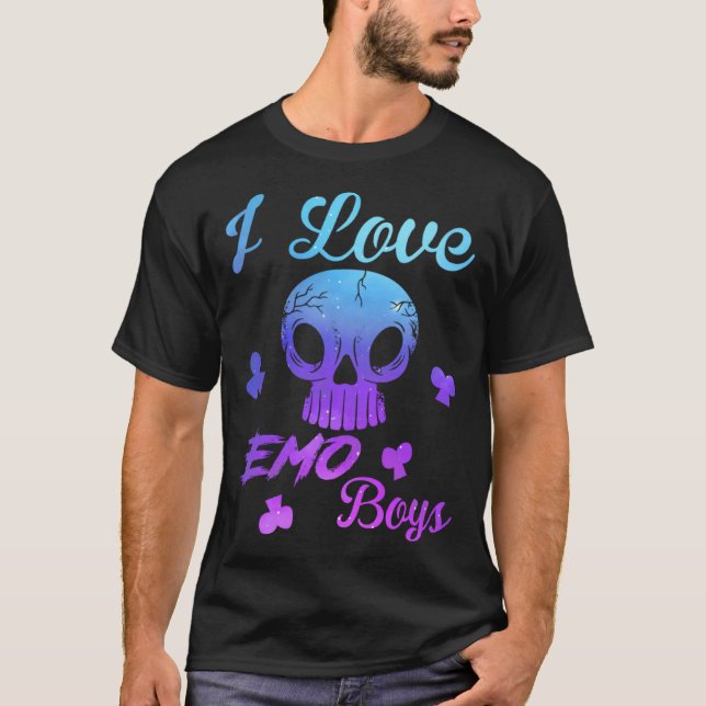 I Love Emo boys  I Love Emo girls  Emo Goth Matchi T-Shirt (Front)